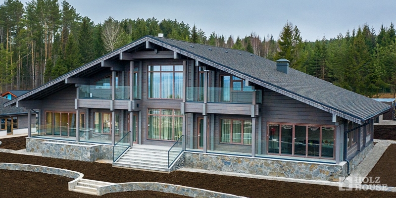 Изысканный двухэтажный дом из клееного бруса по проекту Австрия v3 - фото 3 на сайте Holz House